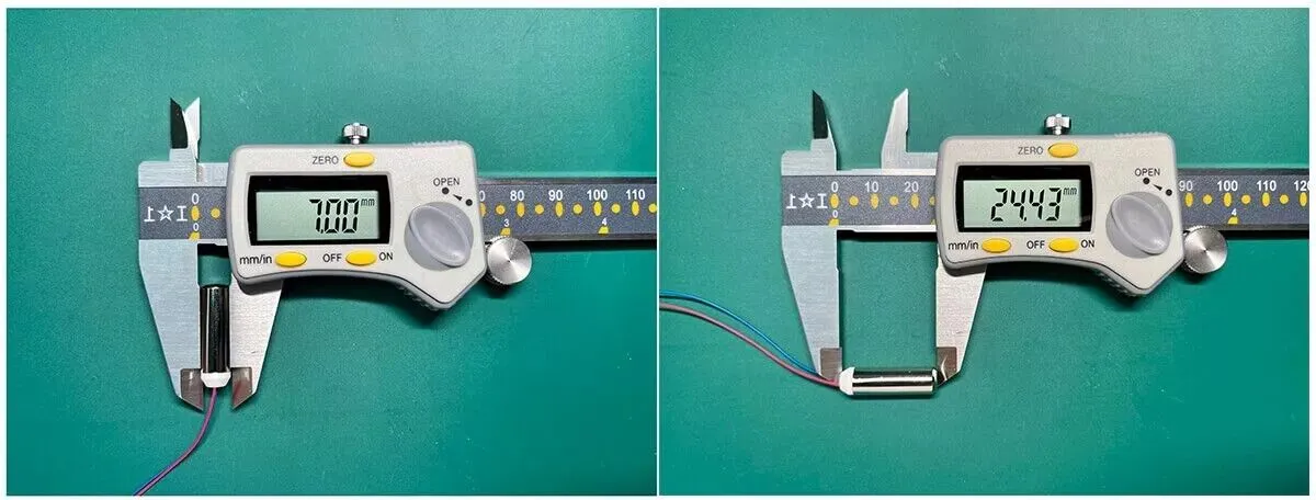 7mm Enclosed dc Vibration Motor - 24mm Type Model TSL-7C-FS0725 drawing