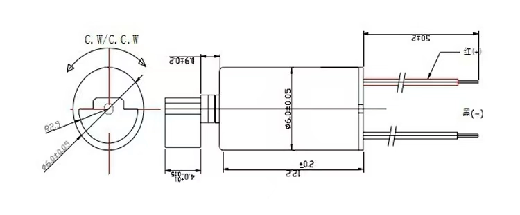 enclosed cylindrical vibration motor tsl e6620=drawing