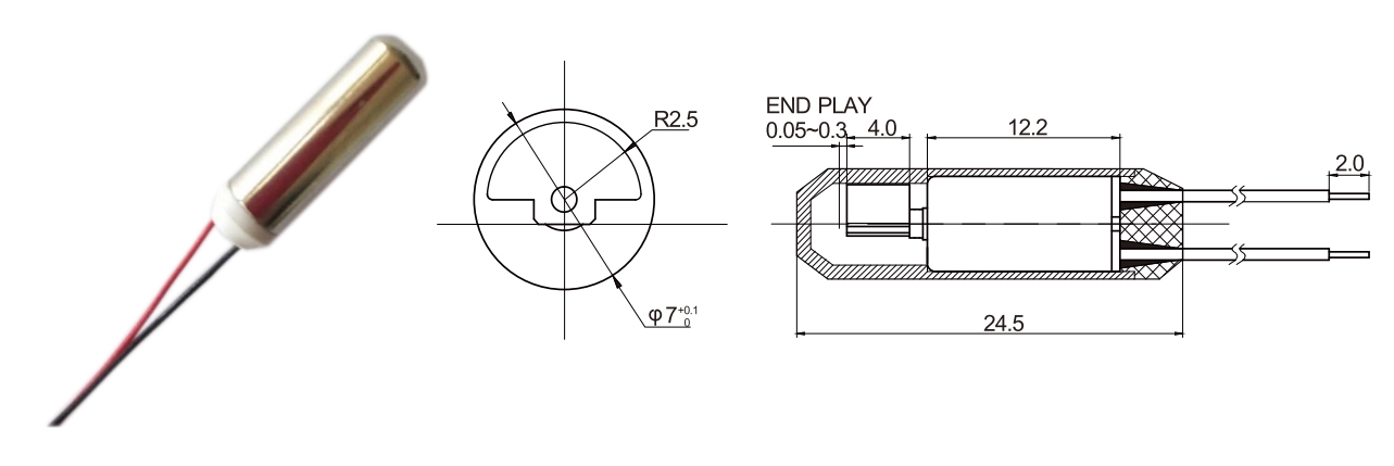 enclosed dc vibration motor tsl 7c fs0725 drawing
