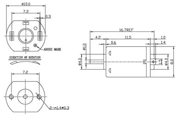 10mm m10 micro dc motor tsl ff m10 vav drawing