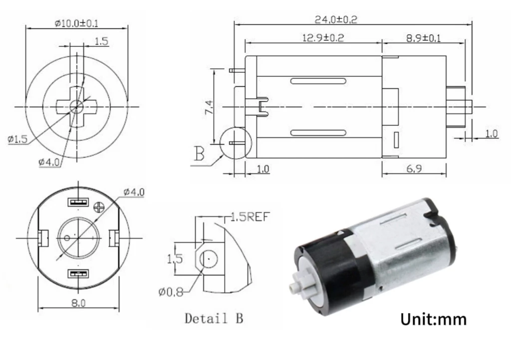 10mm planetary gear motor tsl 10gp m10 drawing1