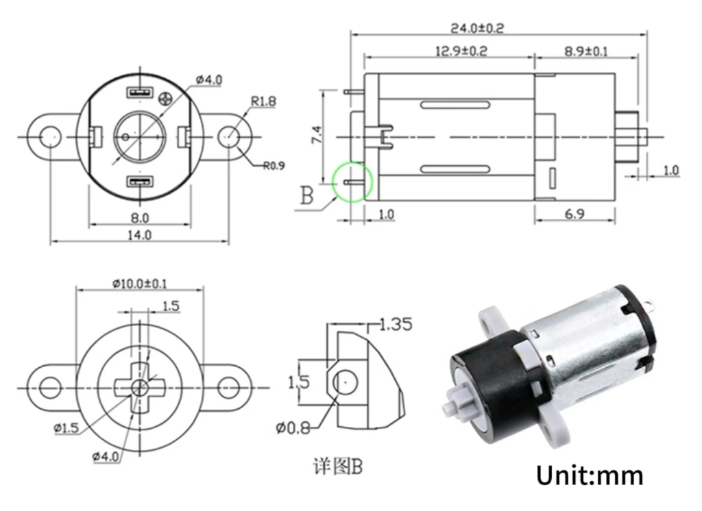 10mm planetary gear motor tsl 10gp m10 drawing3