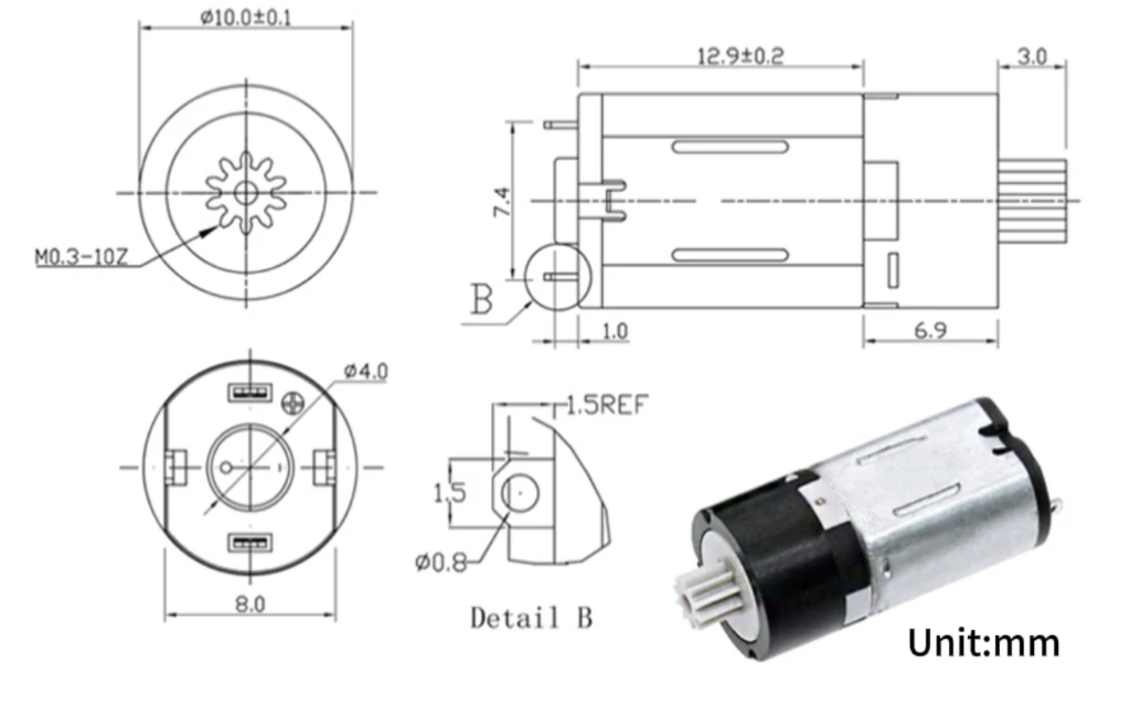 10mm planetary gear motor tsl 10gp m10 drawing4