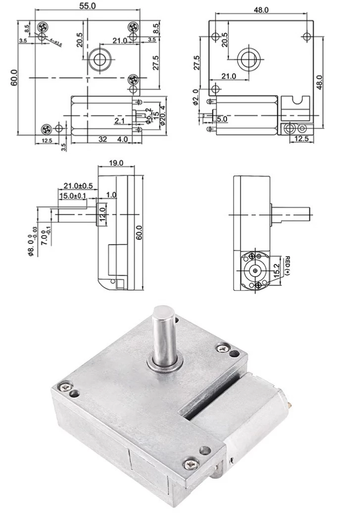 20mm flat spur gear motor tsl gf5560 180 drawing1 20mm 12v worm gear motor tsl gf5560 180 drawing1