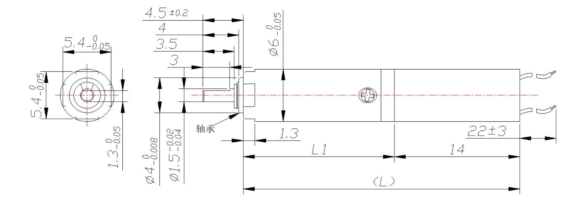 6mm metal planetary gearbox motor tsl gmbmd006 drawing