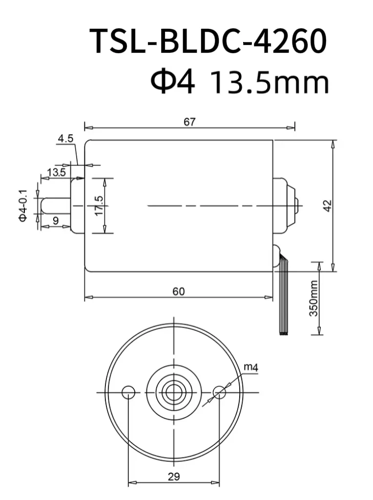 micro dc brushless motor tsl bldc 4260 drawing