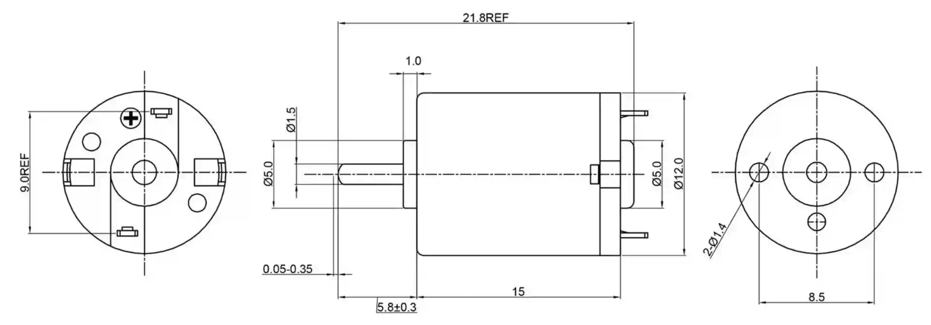 small electric boat motor tsl rf 1215 outline drawing