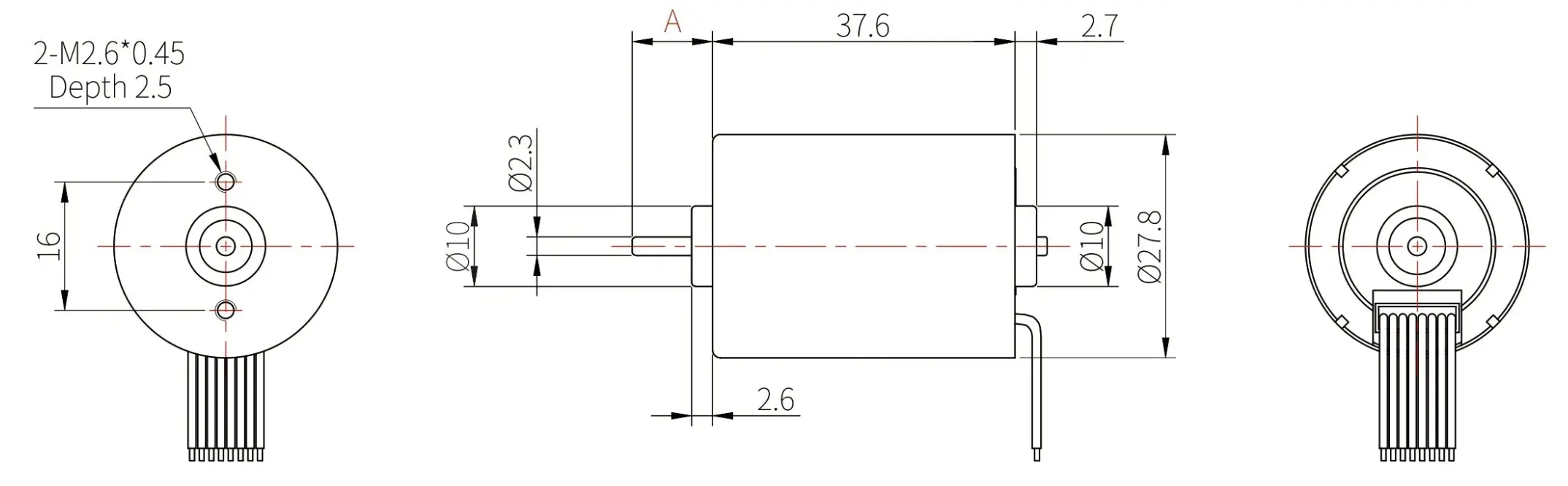24v bldc motor 18mm tsl bldc 2838 outline drawing