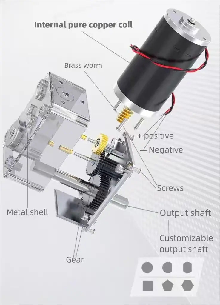 31mm gear worm motor tsl 5840gw 31zy exploded view