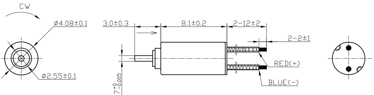 4mm coreless electric motor tsl cl0412 outline drawing 4mm coreless electric motor tsl cl0412 outline drawing
