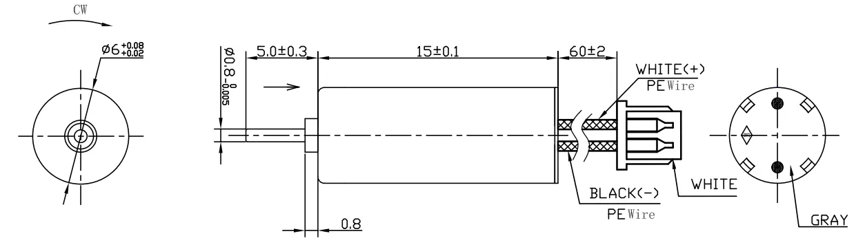 6mm coreless motor 3 7v dc tsl cl0615 drawing 6mm coreless motor 3 7v dc tsl cl0615 drawing