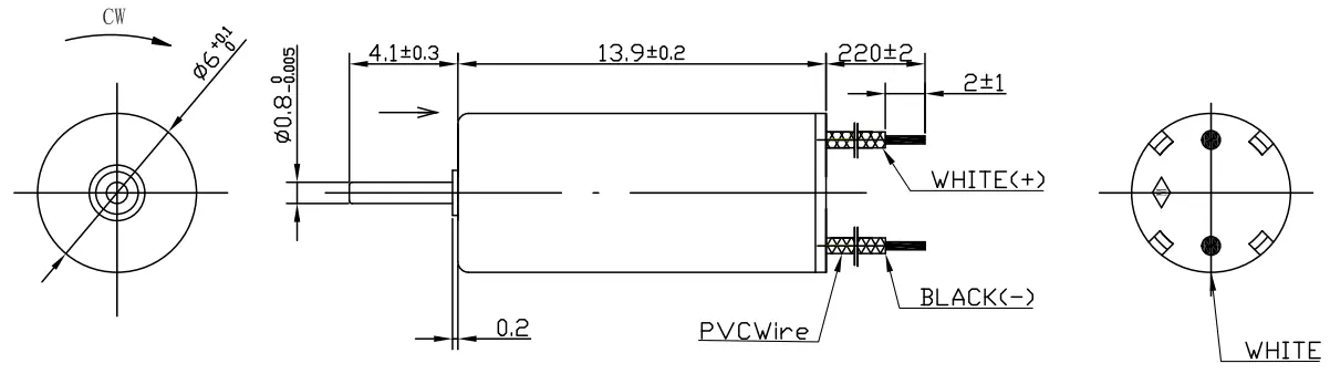 6mm mini coreless motor model tsl cl0614 drawing 6mm mini coreless motor model tsl cl0614 drawing