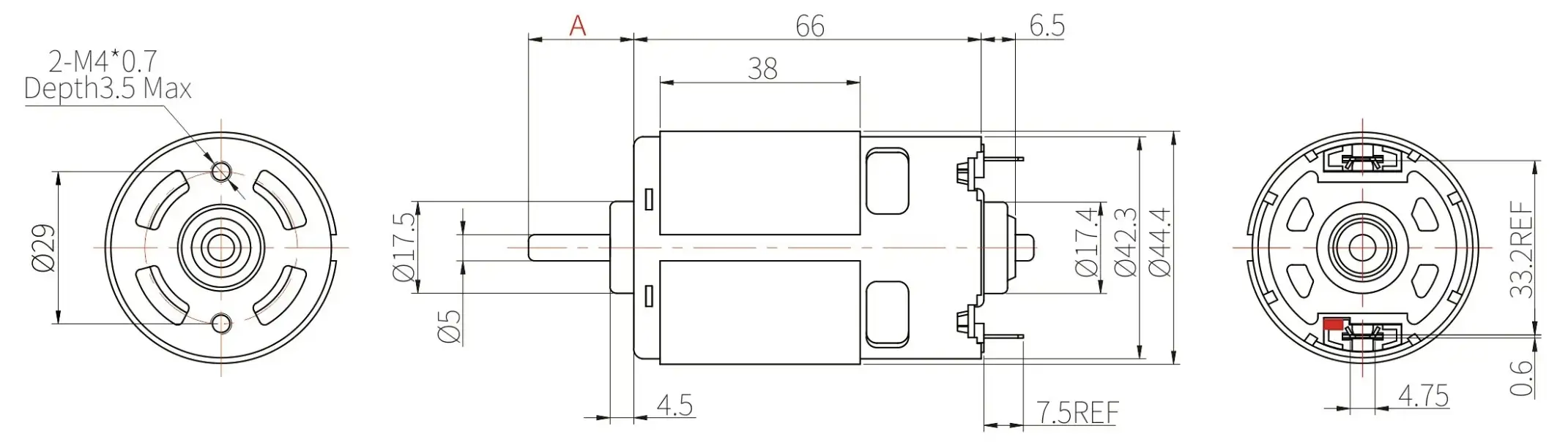 brush holder electric motor tsl rs 7712 drawing