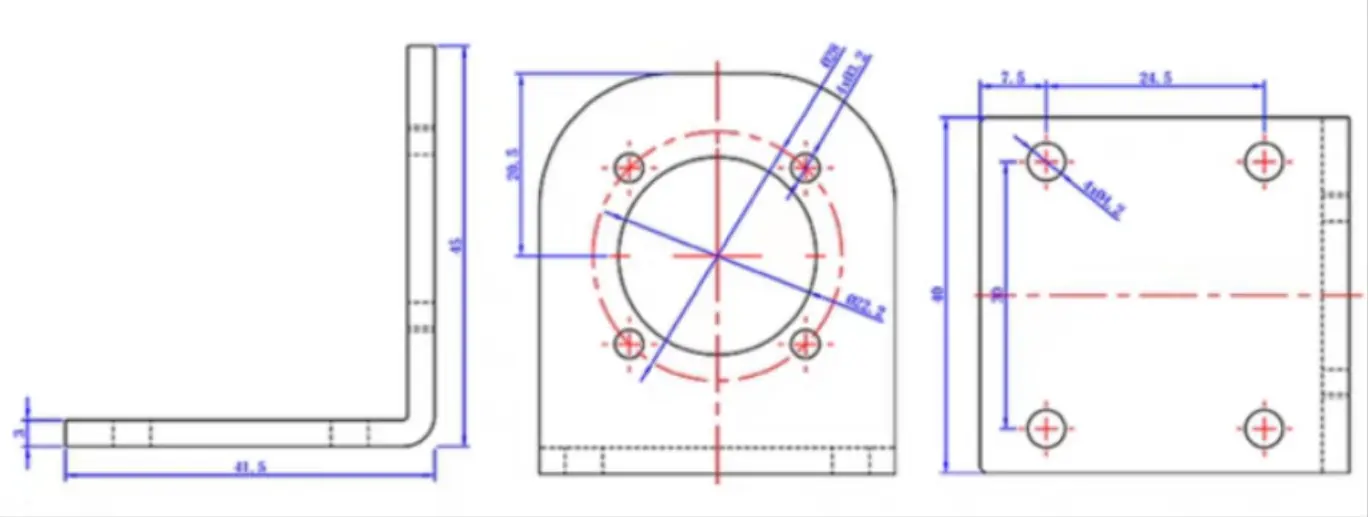 dc motor with gearbox model tsl 36gp 555 mounting bracket dimensions