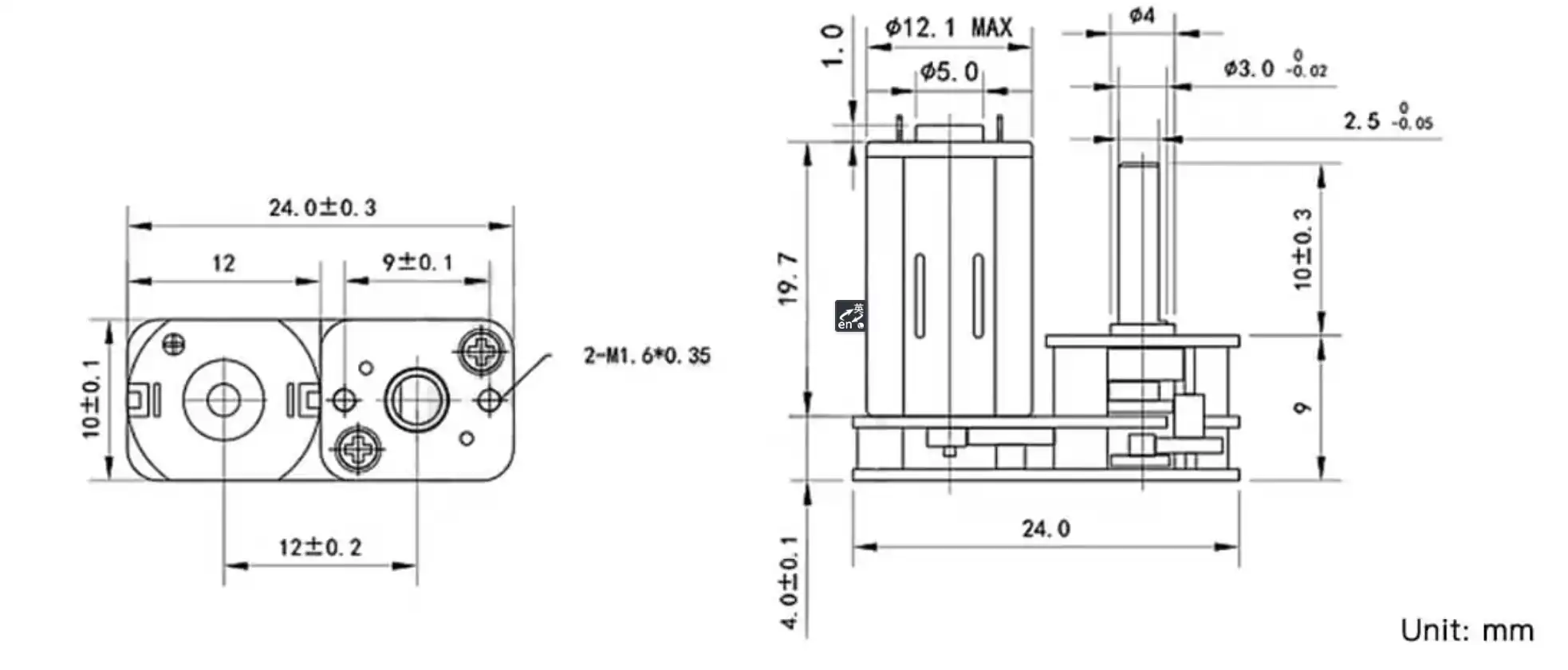 electric motor and gearbox tsl gm1024 n30va drawing
