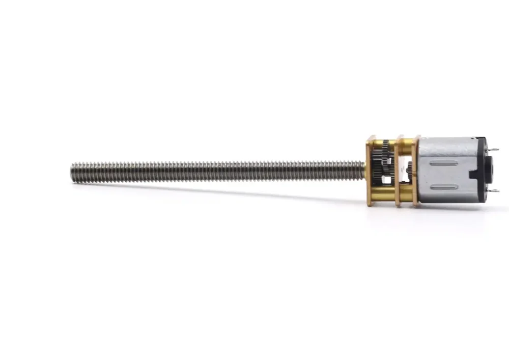 geared dc motor with threaded screw shaft tsl gm12 n10va m4