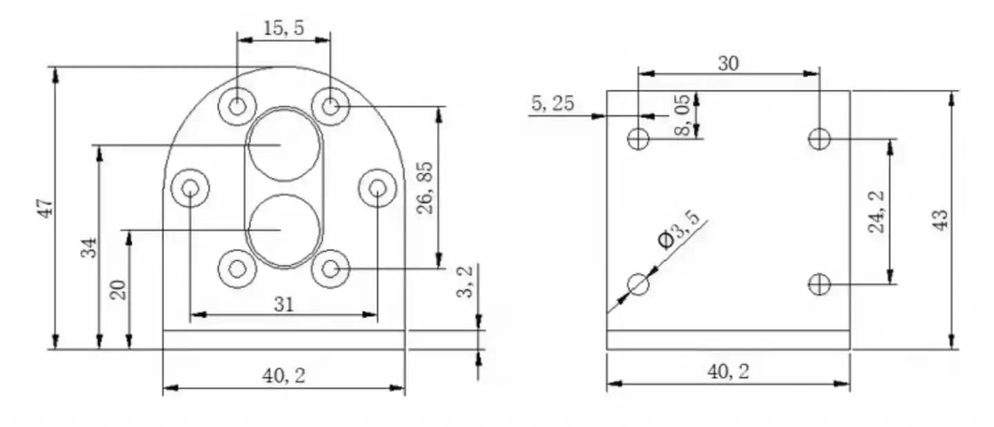 high torque electric motor tsl gm37 520 mounting bracket