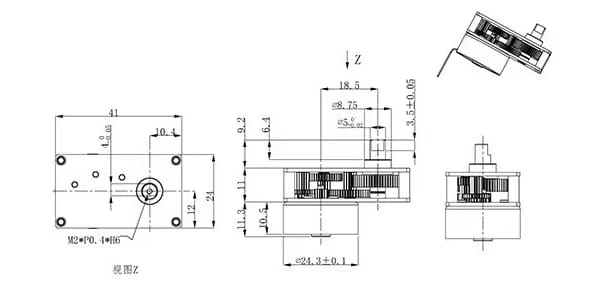 low speed high torque motor zb4124 300 drawing