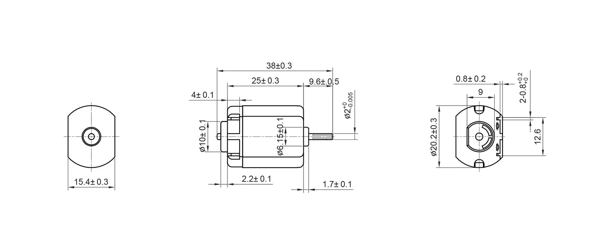 micro high speed dc motor FT 140SA dimension 1