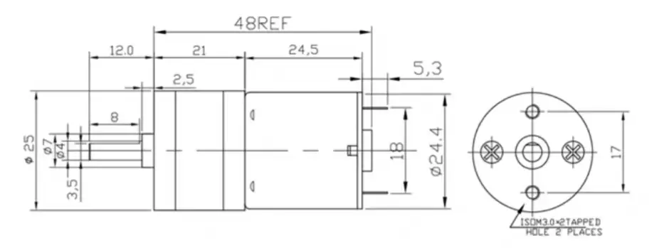 motor with gear reduction tsl gm25 340 short shaft drawing motor with gear reduction tsl gm25 340 short shaft drawing