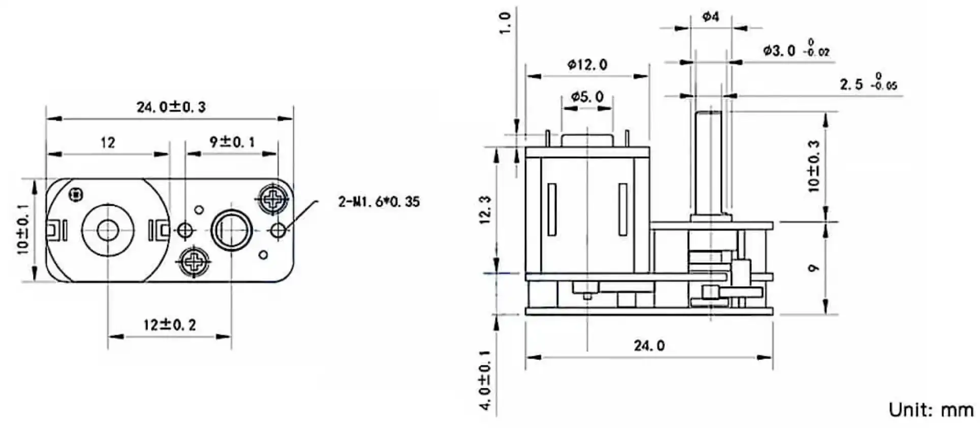 parallel shaft gear motor gm1024 n10va drawing