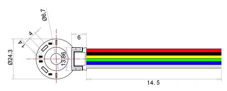 planetary gear dc motor with encoder tsl 24gp 370 en wring connection