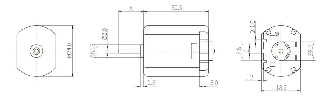 small 12 volt electric motors tsl rs 280a drawing
