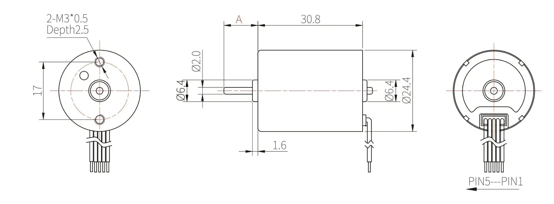 12v brushless dc motor tsl bldc 2430 drawing