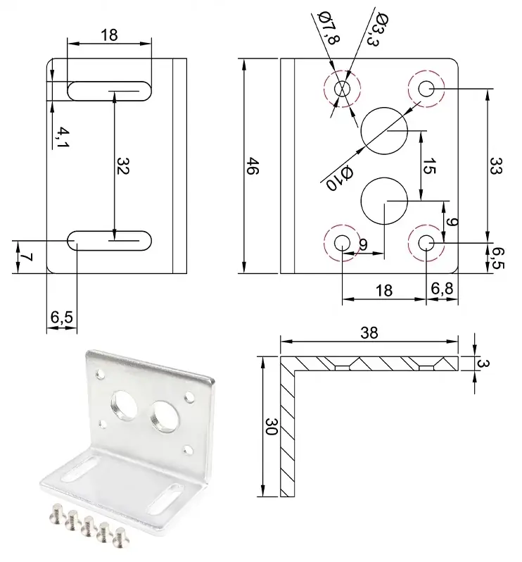 china worm gear stepper motor tsl gm4632 25sm mounting bracket