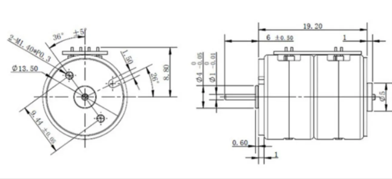 15mm 5v stepper motor tsl vsm15273 drawing