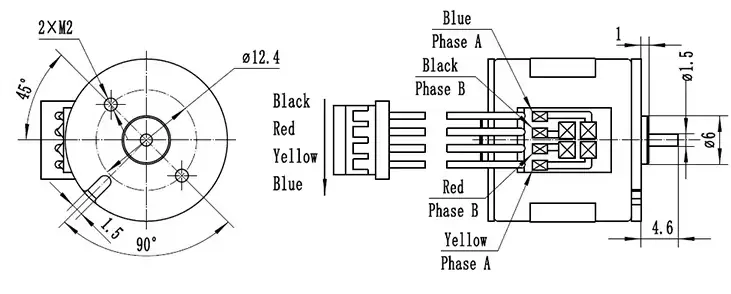 20mm stepper motor small tsl 20by45 67 outline drawing