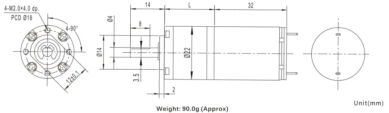 brushed coreless motor tsl 22gp cl2230 drawing brushed coreless motor tsl 22gp cl2230 drawing
