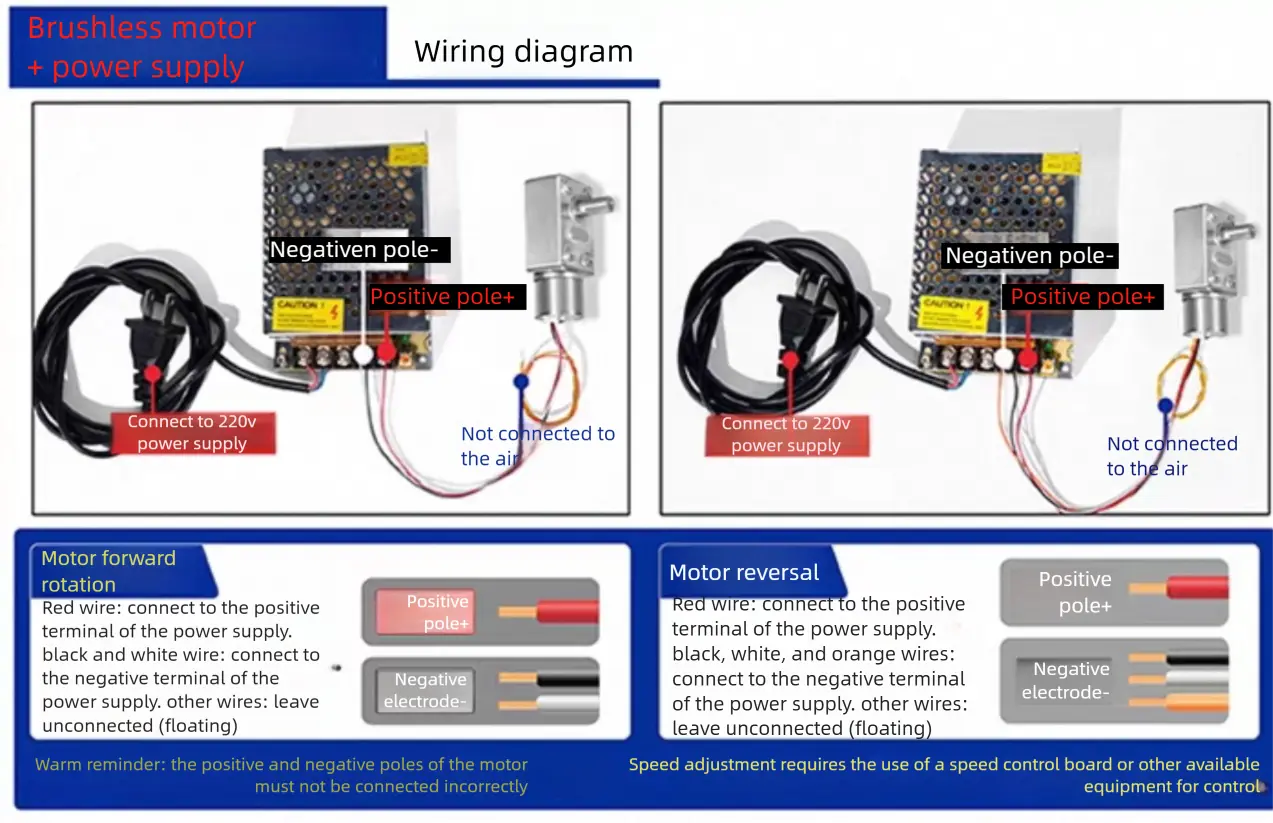 brushless gear motor tsl gw4632 bl2418 wiring mode