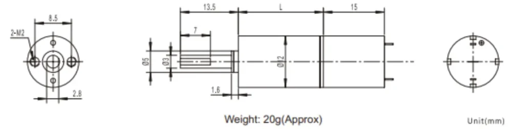coreless brushed motor tsl 12gp cl1215 drawing coreless brushed motor tsl 12gp cl1215 drawing