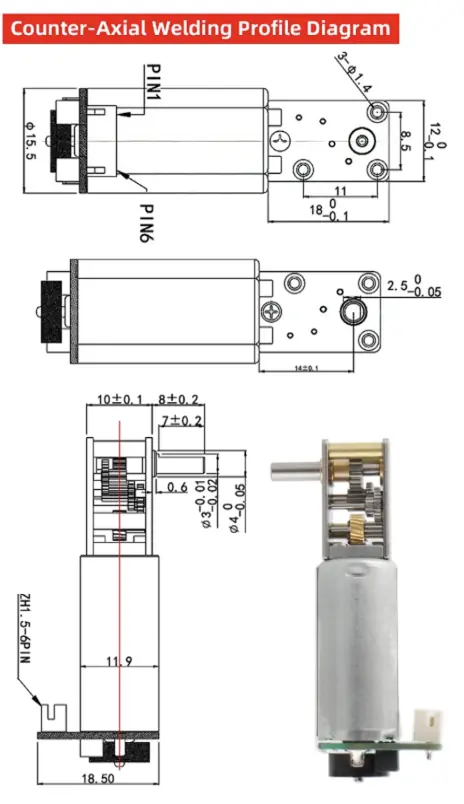 gear motor encodering tsl gw1218 050 en counter axial drawing
