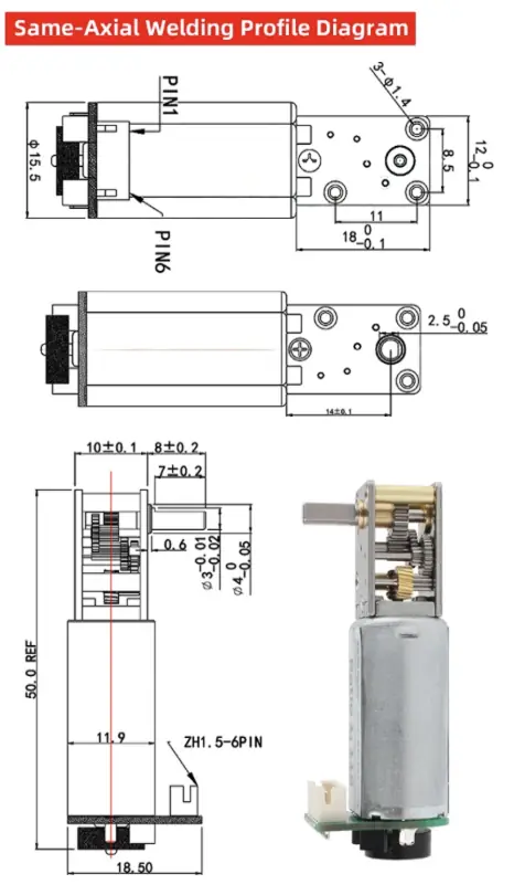 gear motor encodering tsl gw1218 050 en same axial drawing