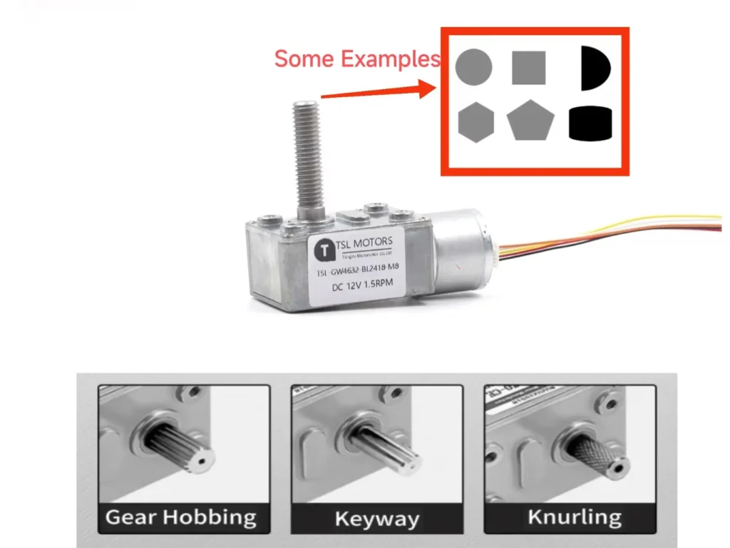 geared bldc motor shaft customize