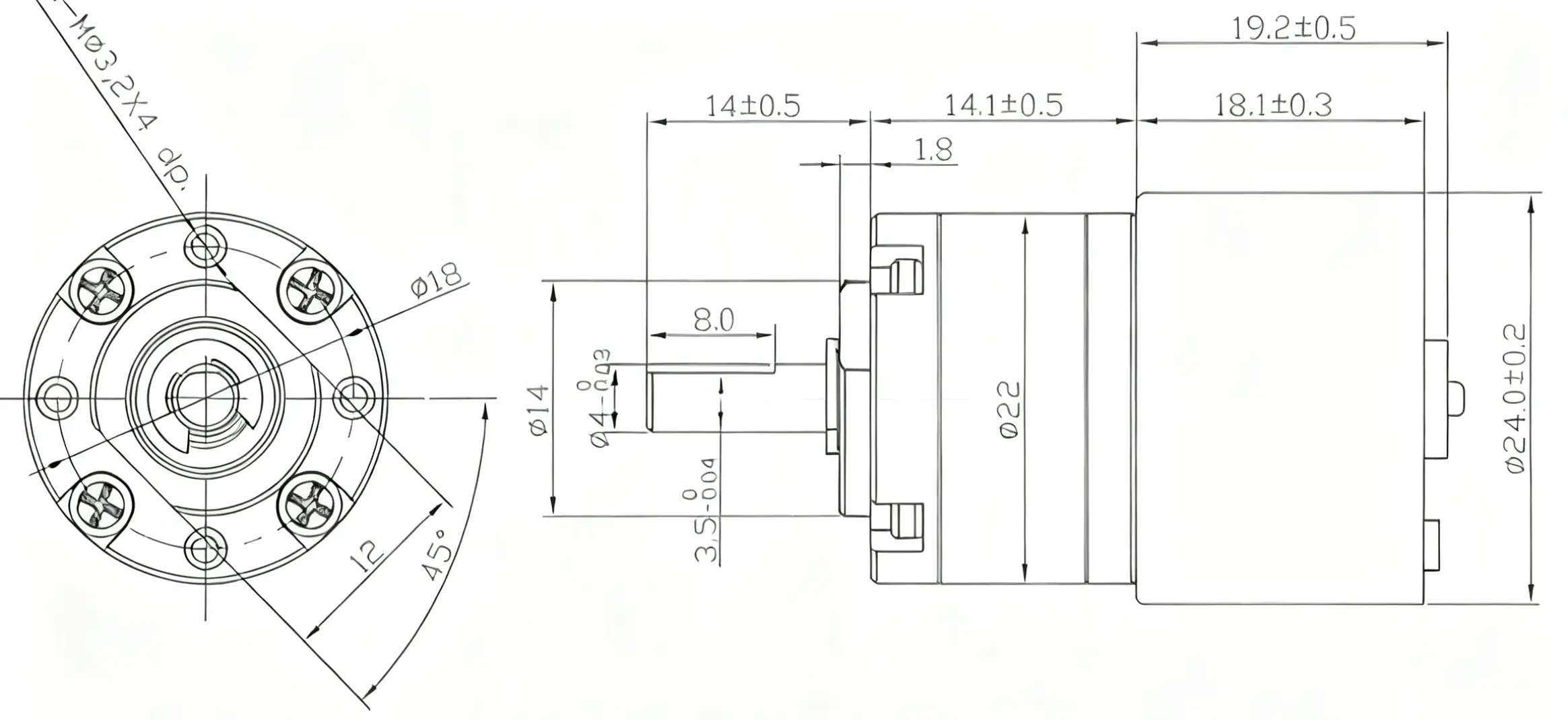 high torque brushless electric motor tsl 22gp bl2418 outline drawing high torque brushless electric motor tsl 22gp bl2418 outline drawing