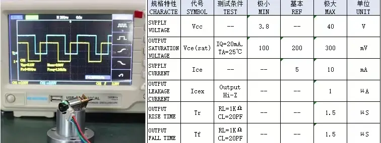 motor dc n20 with gearbox and encoder hall switch spec chart