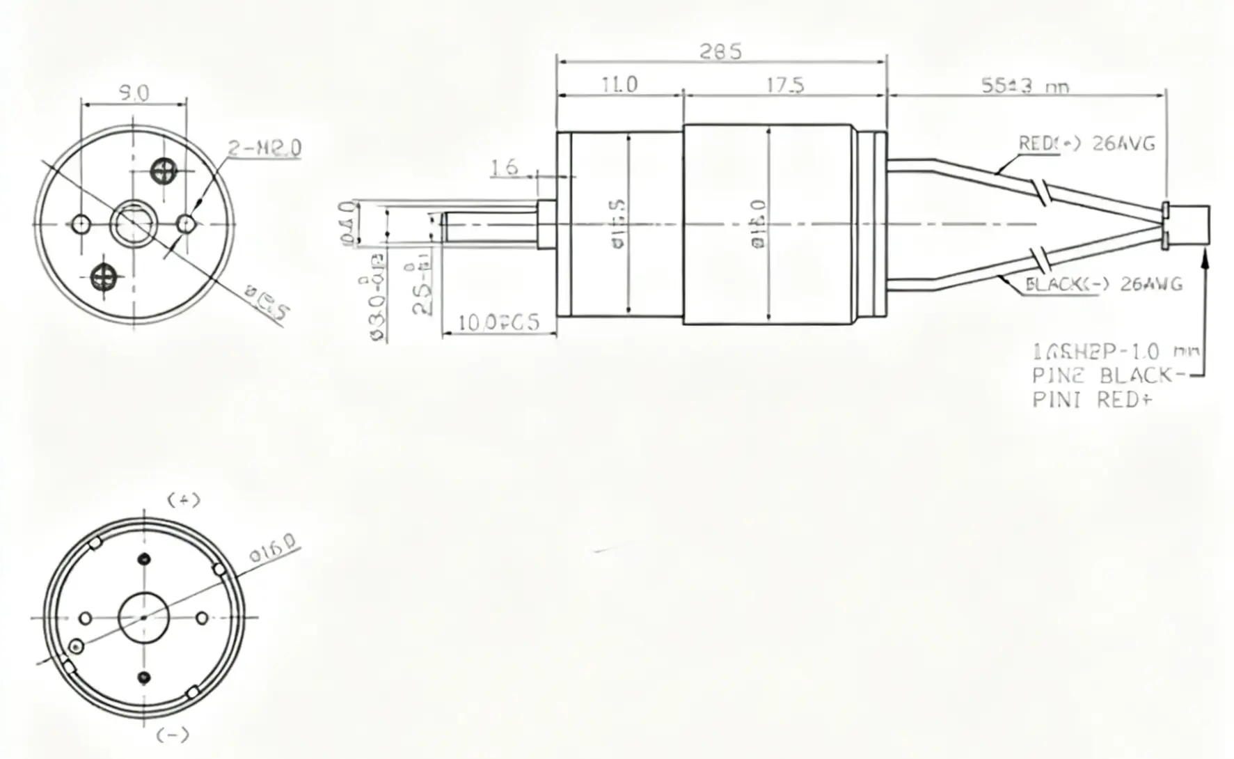 small electrical motor for small appliance outline drawing