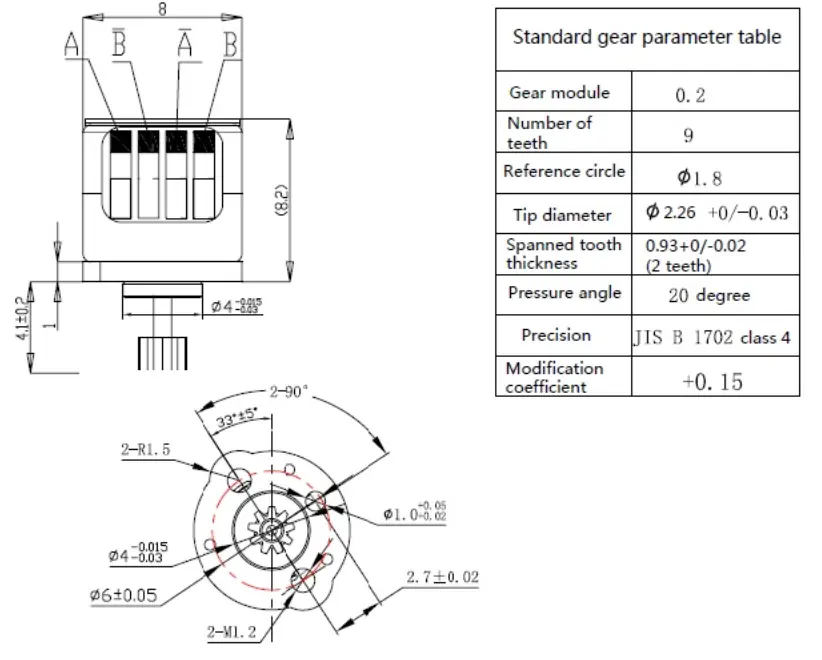stepper electric motor model tsl sm08133 drawing