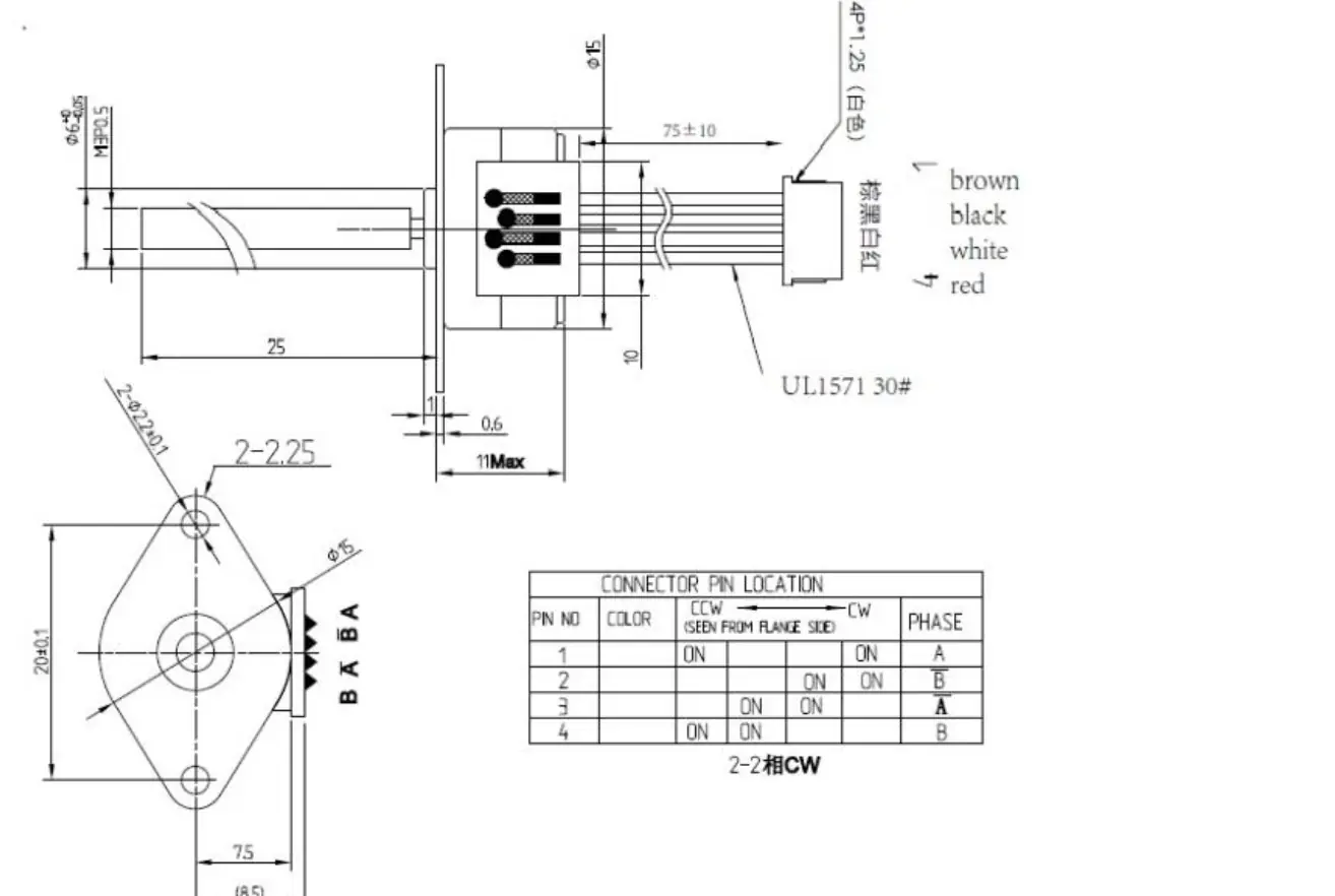 stepper motor and lead screw tsl sm1519 linear drawing