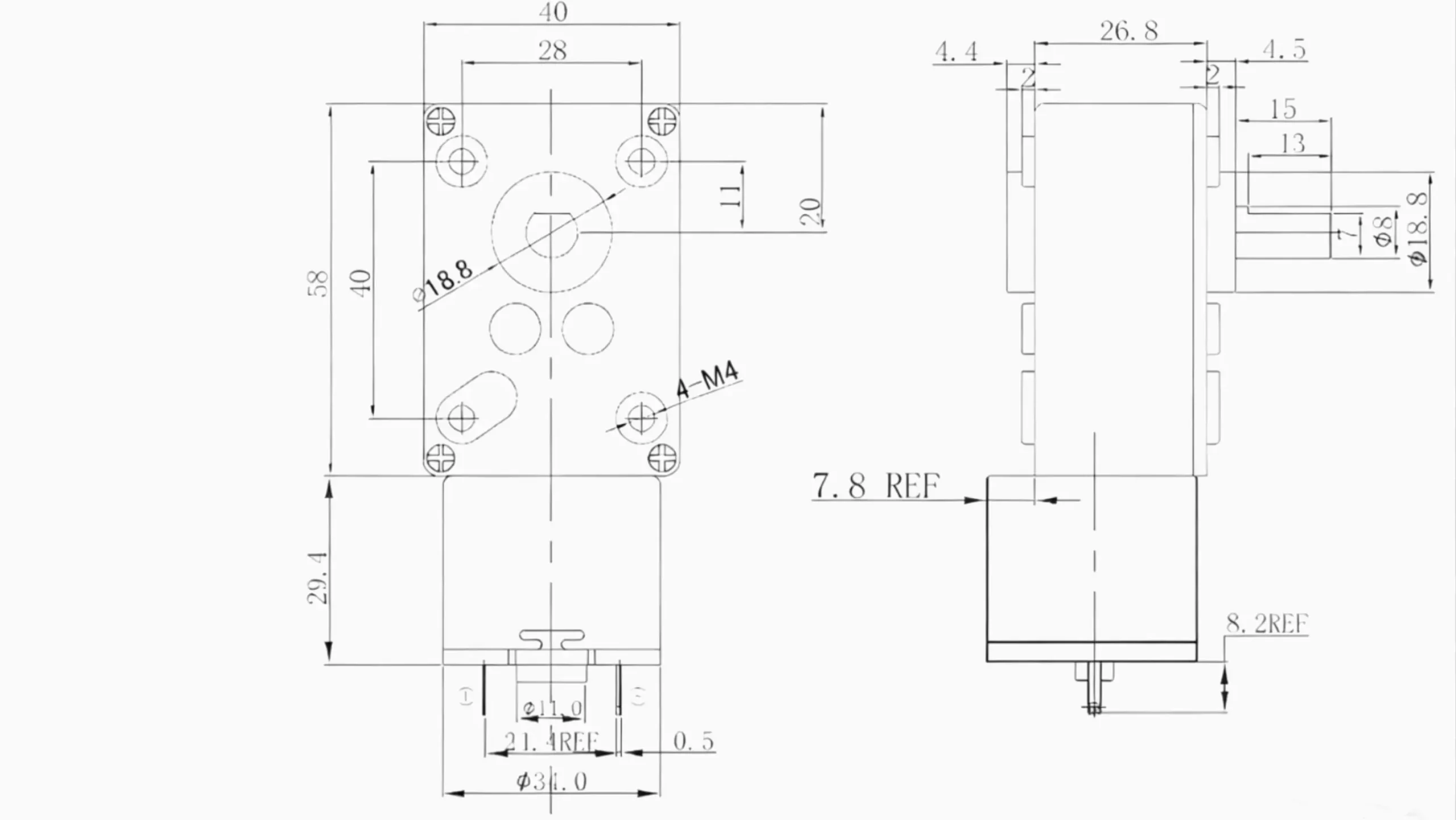 worm drive motor tsl 5840gw 3429 drawing