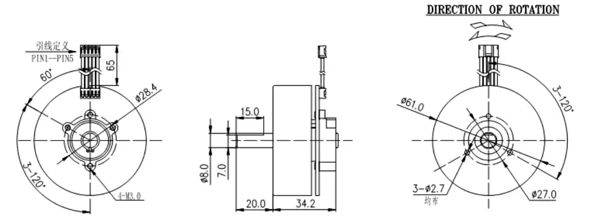 12 volt dc brushless motor tsl bldc 6132 drawing