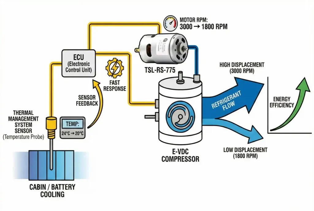 E VDC Motor Speed Control Thermal Management Matching Schematic