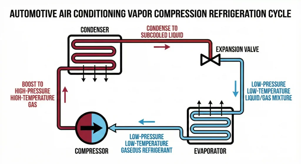 automotive ac vapor compression refrigeration cycle