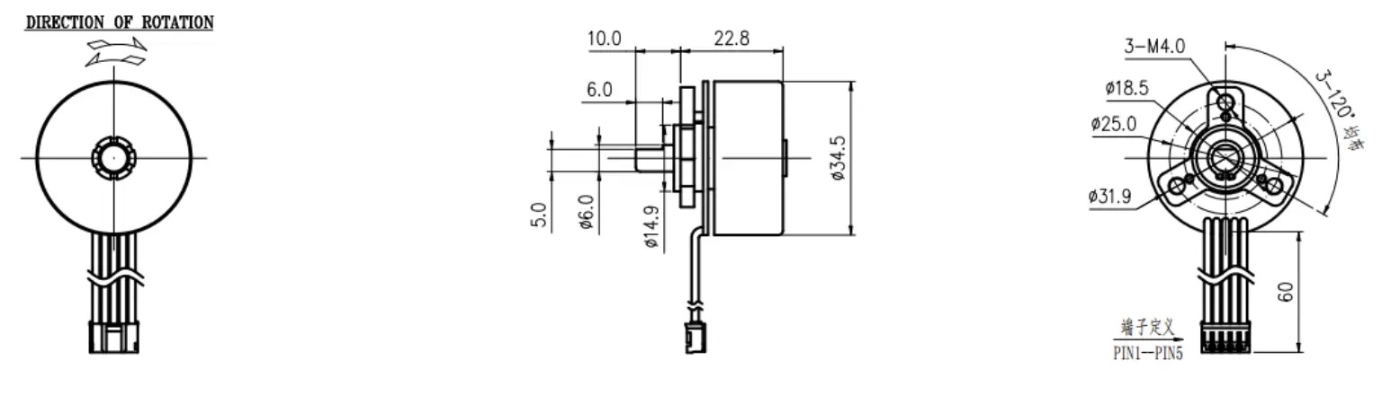 bldc blender motor tsl bldc 3523 drawing