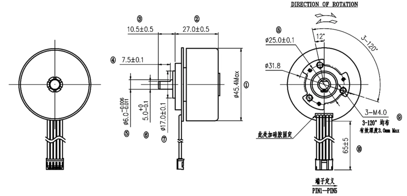 brushless trolling motor tsl bldc 4528 drawing