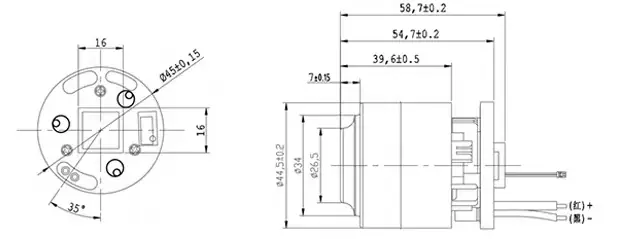 brushless vacuum motor tsl bldc 4560 drawing