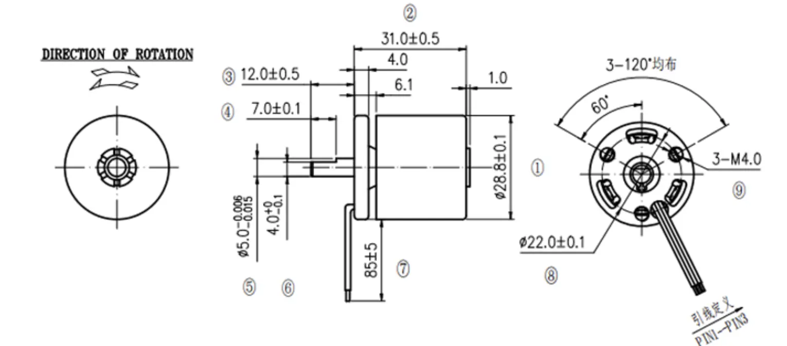 outrunner 12v bldc motor tsl bldc 2931 drawing
